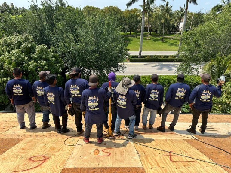 Dream Team Roofing company crew on a job site in Florida